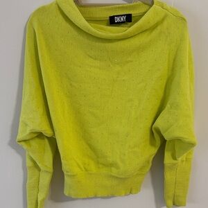 DKNY Women's Cowl Neck Sweater in Vibrant Yellow